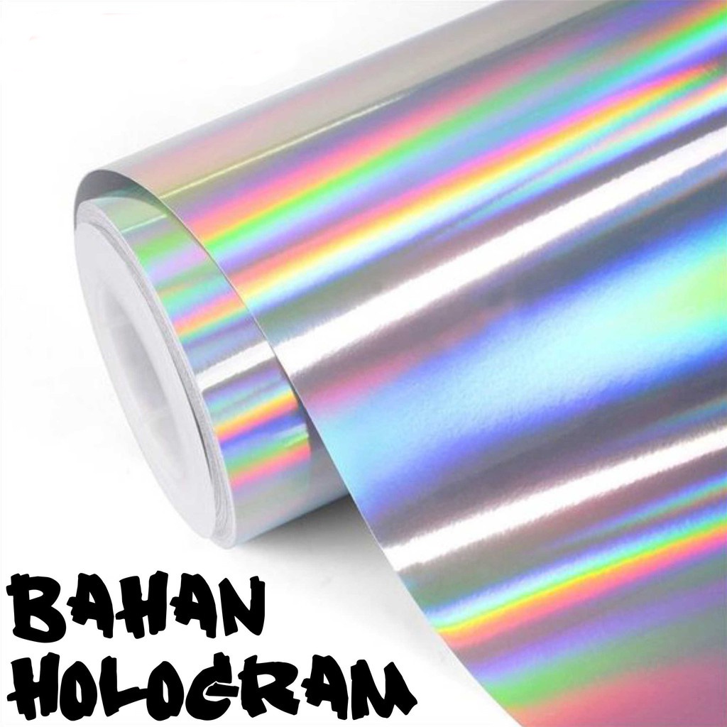 SKOTLET Hologram METAL Silver 60 cm Pelangi Laser Bunglon