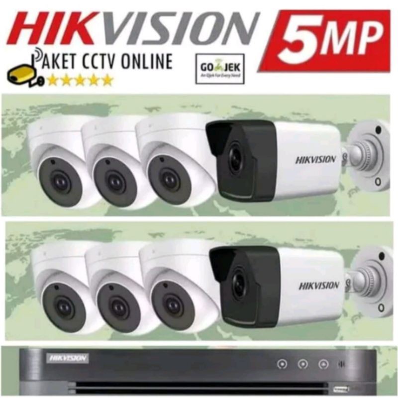 PAKET CCTV HIKVISION 16CH ULTRA HD 8 CCTV 5MP KOMPLIT