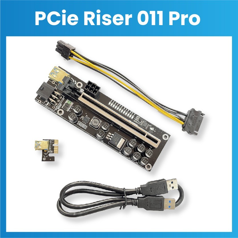 PCIe Riser Card 011s PRO For Mining VGA / GPU 10 Kapasitor