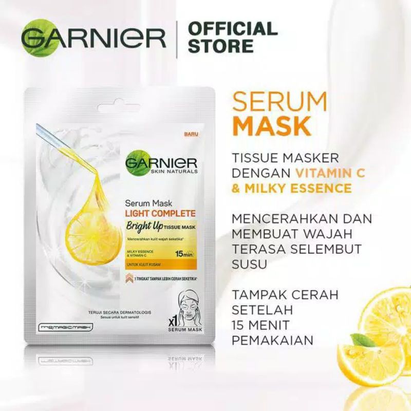 masker Garnier serum mask Btight Up