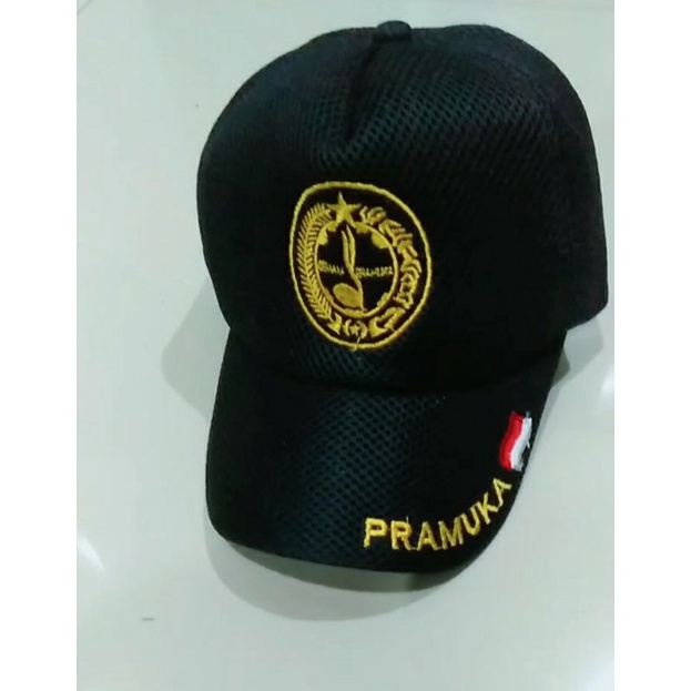 Topi Pramuka Paskibra Doubelmess Jaring Topi Tekolah Masker Pramuka