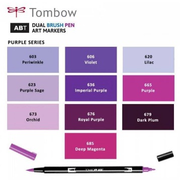 

kaligrafi-perlengkapan- tombow dual brush pen abt / tombow abt dual brush pen purple series - deep