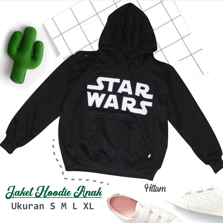 JAKET HOODIE ANAK SWEATER SABLON STARWARS TERBARU KEKINIAN BAHAN FLEECE USIA 2TAHUN SAMPAI 12TAHUN LAKI LAKI PEREMPUAN