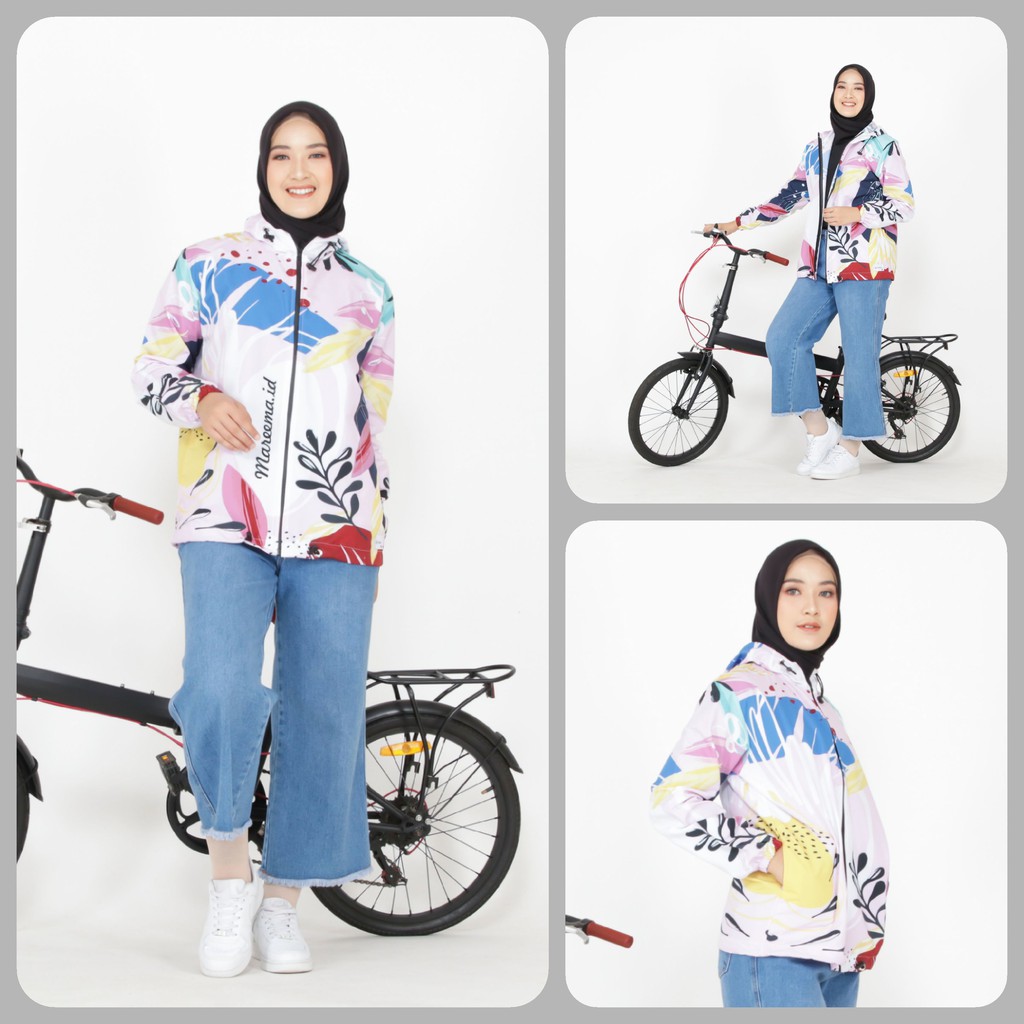 Jaket Parasut Raia Printing - Jaket Printing premium Semi Waterproof - Jaket Gowes Wanita