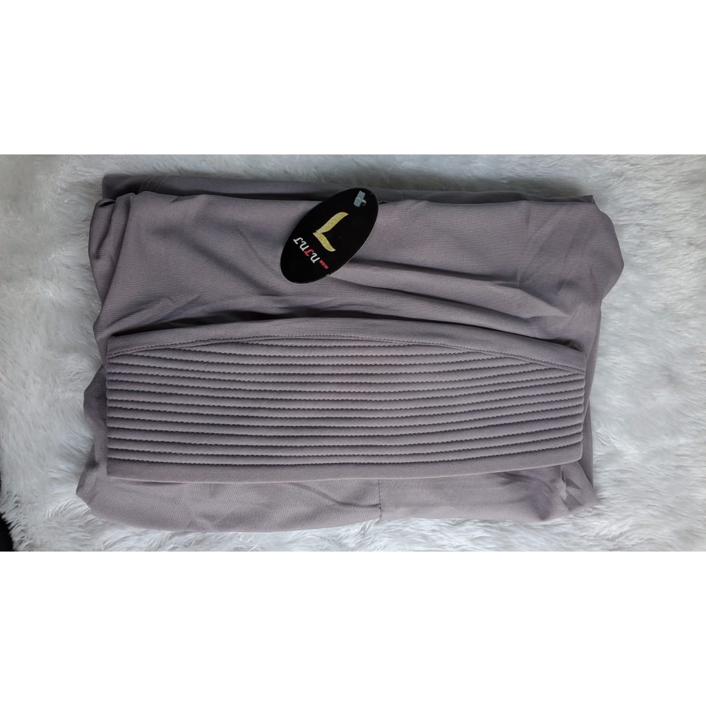 Hijab Instan Hoodie Tangan Ori Lulu Bergo syari Tangan-abu muda