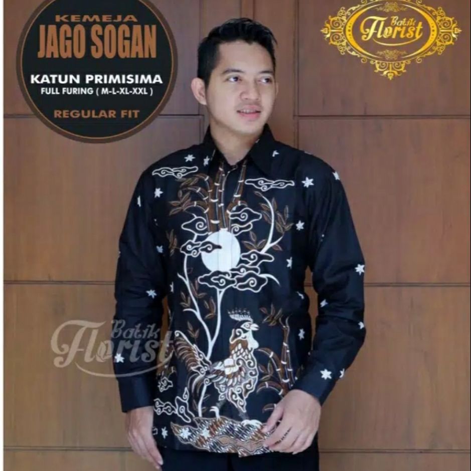 Kemeja Batik Lengan Panjang Terbaru JAGO SOGAN PANJANG Baju Batik Pria Lapis Furing