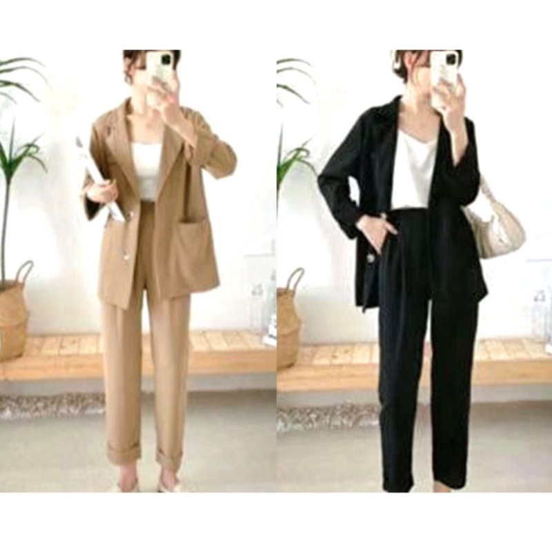 SETELAN BLAZER KIEKIE KANTOR KATUN PRDA FASHION IMPORT