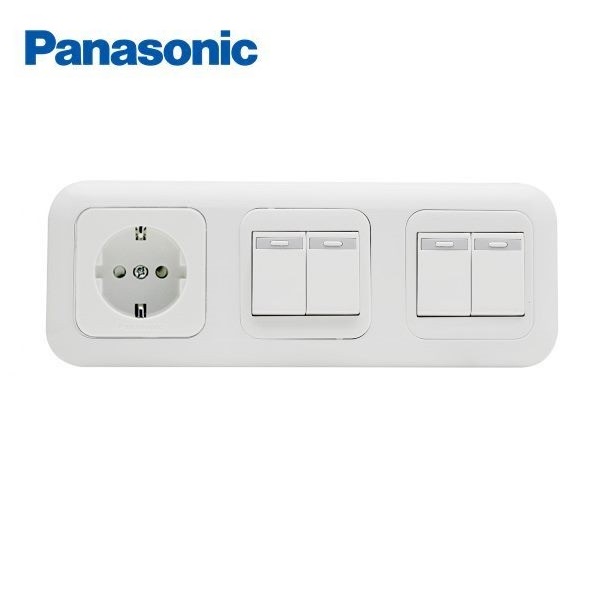 Panasonic Stop Kontak CP + Saklar Double + Saklar Double Wide Series Inbow WEJ7823 + 5531