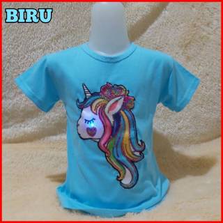  BAJU  KAOS ATASAN  ANAK  PEREMPUAN KUDA PONY UNICORN  LED 