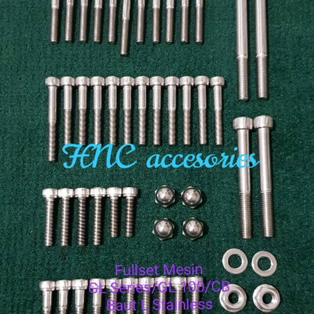 Baut L Stainless fullset mesin GL Series