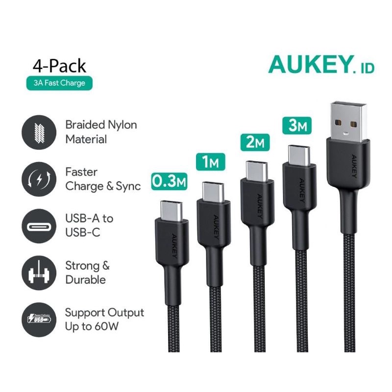 Aukey Kabel Data Charger CB-CMD39 USB A to C