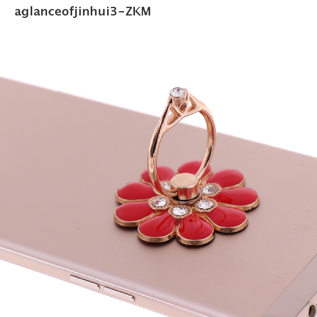 [AGID] Flower finger ring smartphone colorful metal stand holder phone holder stand  [zkm]