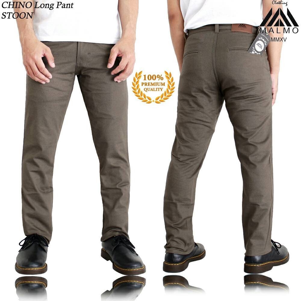 TERPOPULER ! Celana Chino Pria Original - Celana PriaLong Pant Original Malmo Stoon 1KG MASUK 4PCS