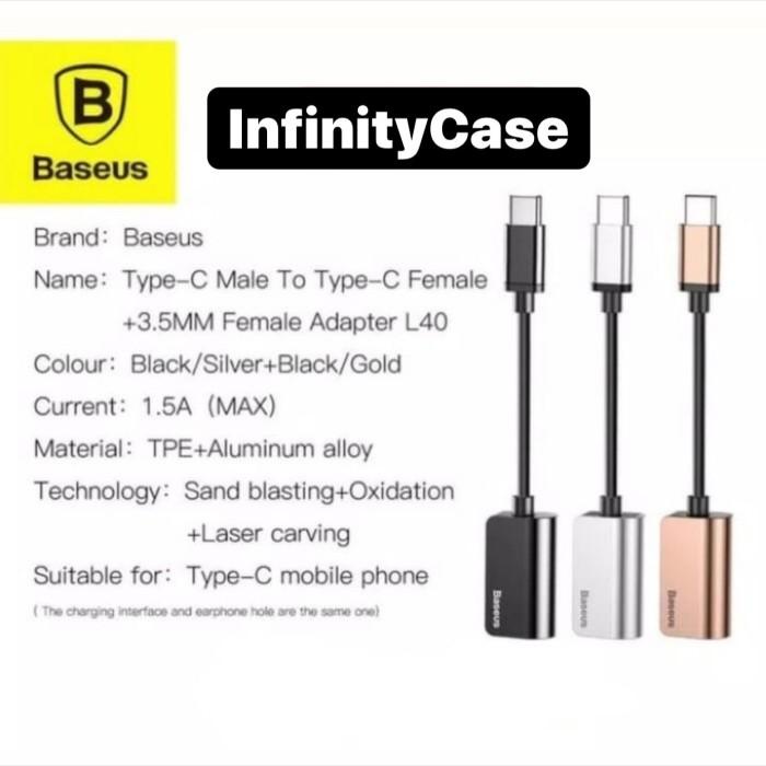 Baseus Splitter Type C Male to Type C Female Audio 35MM Female