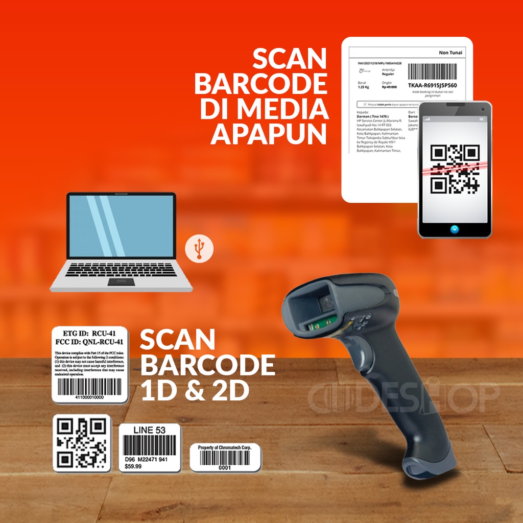 Scanner Barcode Cordless Wireless 2D Honeywell 1952 GHD