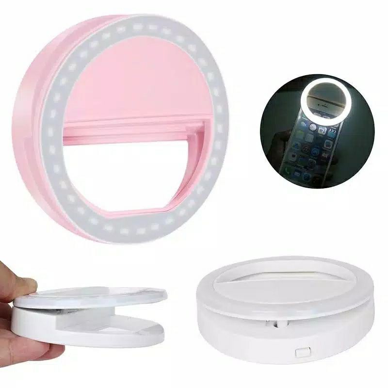 Selfie Ring Light Lampu Selfie 3 Mode LED Rechargeable Tiktok Live Streaming Ring Fill Light