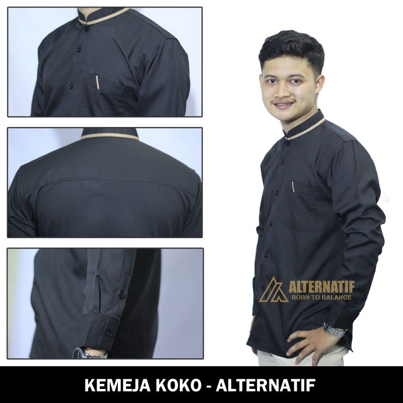 Baju Koko Dewasa Lengan Panjang Material Catton Toyobo fodu Adem Serap Keringat