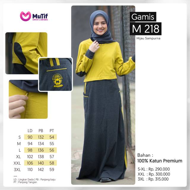 MUTIF GAMIS 218 HIJAU SAMPURNA MUTIF 223 COKLAT KOPI MUTIF 224 RIO RED