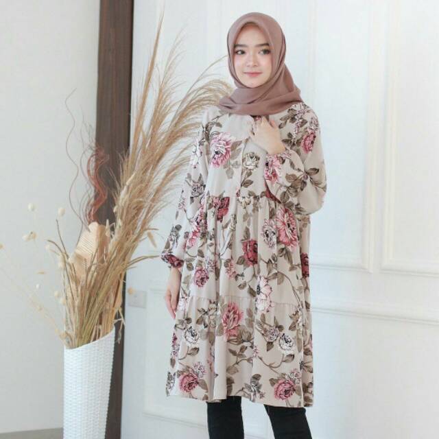 ATASAN MUSLIM WANITA VINNY TUNIK MOTIF BUNGA
