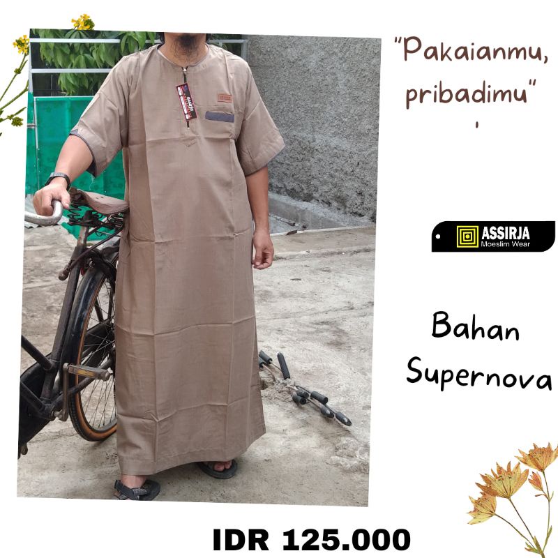 Jubah gamis pria murah elegant/oneck/tanpa kerah