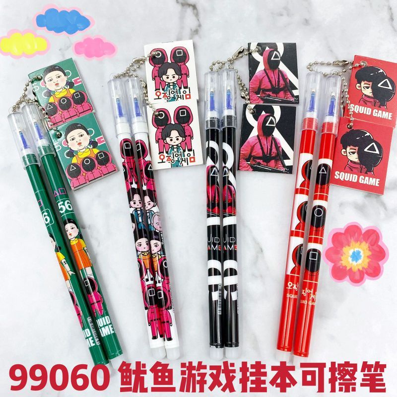 Dalingshop / PULPEN GEL BT21 + GANTUNGAN UNIK LUCU BT21 / PEN BT21 / PEN SQUID GAME + GANTUNGAN BONEKA GOYANG  / PULPEN SQUID GAME-Notebook SquidGame1p
