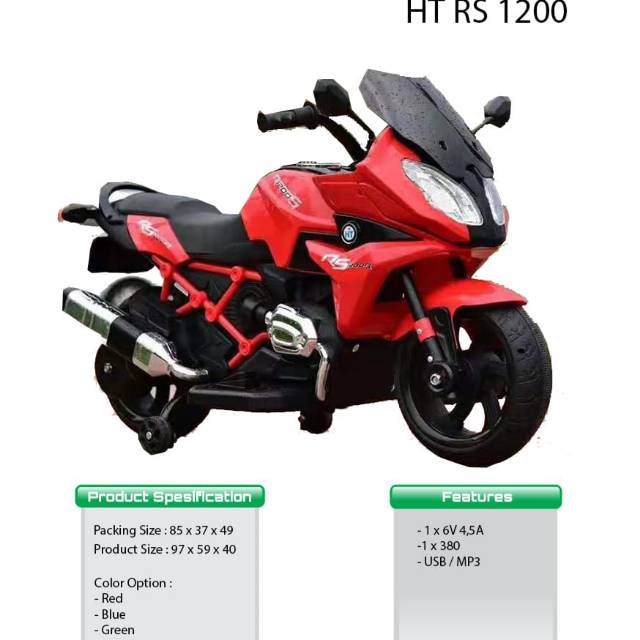 MOTOR AKI GP HT RS 1200 COCOK BUAT KADO ANAK(GOSENT/JNE/INDAH CARGO)