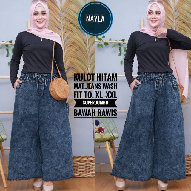 Kulot rawis hitam original jeans wash