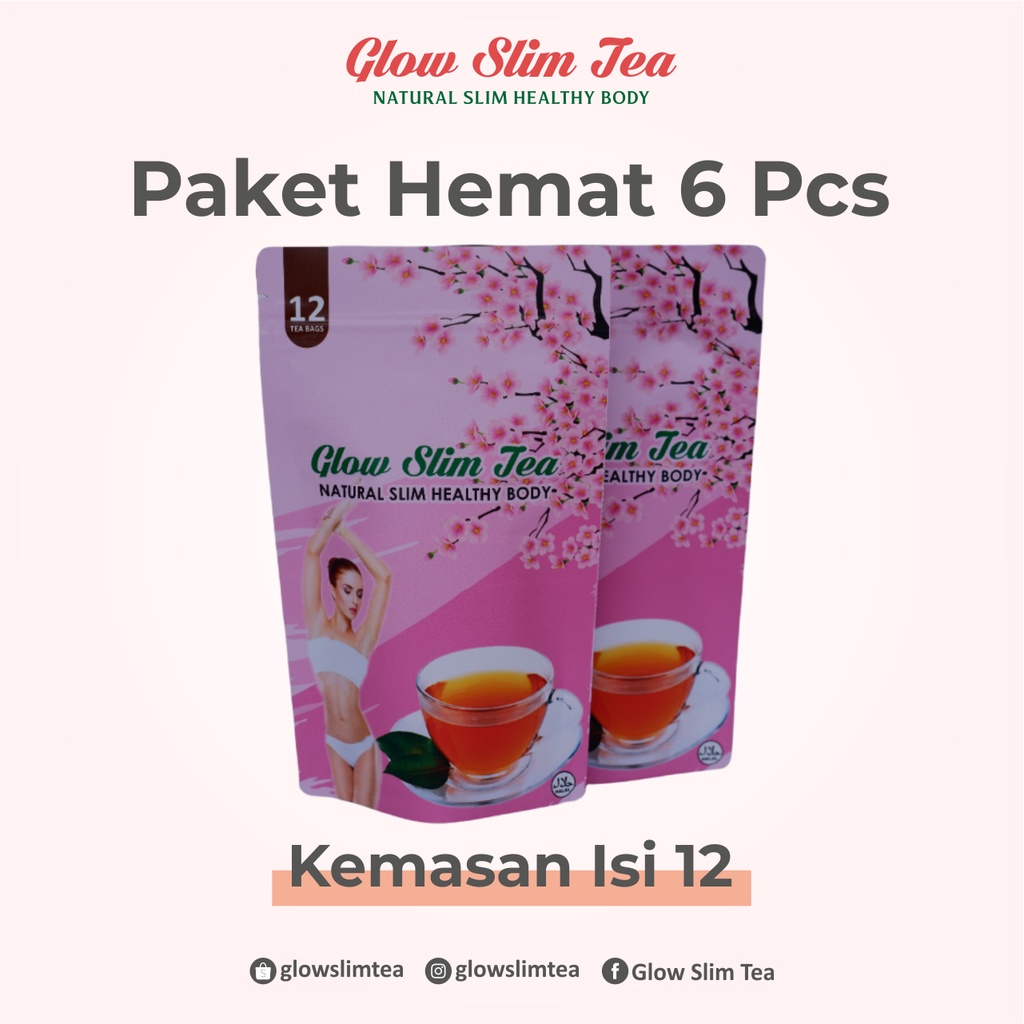 

Paket Hemat 6 Pcs Glow Slim Tea Isi 12