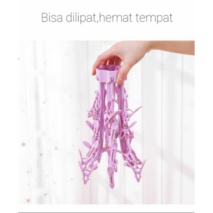 Smartchoice-Hanger Clips 24 in 1/ Gantungan Jepit Jemur Kaos Kaki CD Bra Jemuran Gantung 24 Jepitan