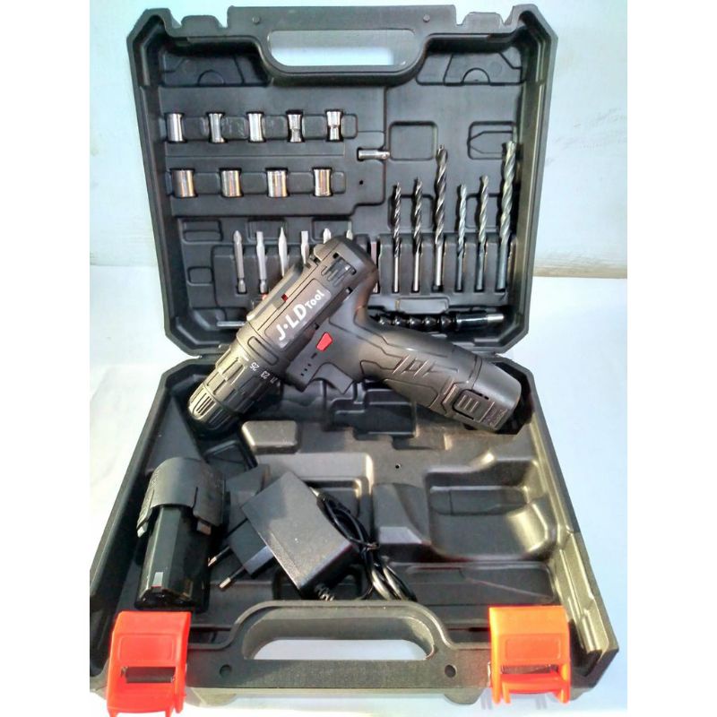 Bor Drill Bor Baterai Cordless JLD Tool 10mm 12V Bor Set Bor drill