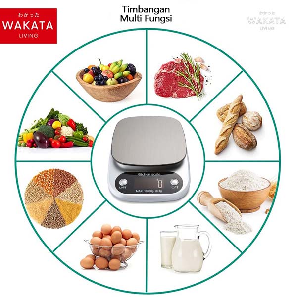 THOME Timbangan Dapur Digital 5kg 10kg – LCD Display, Tare, Akurat, Praktis untuk Baking &amp; Diet
