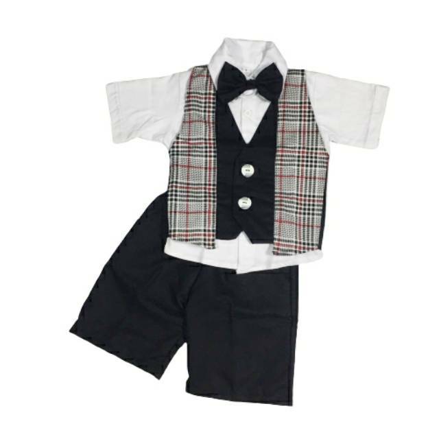 Setelan tuxedo baju pesta jas formal anak 3 bulan -5 tahun celana pendek laki laki lucu