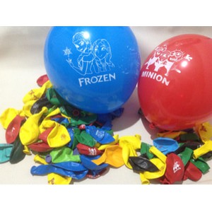 balon gambar karakter kartun/balon sablon karakter/balon latex warna