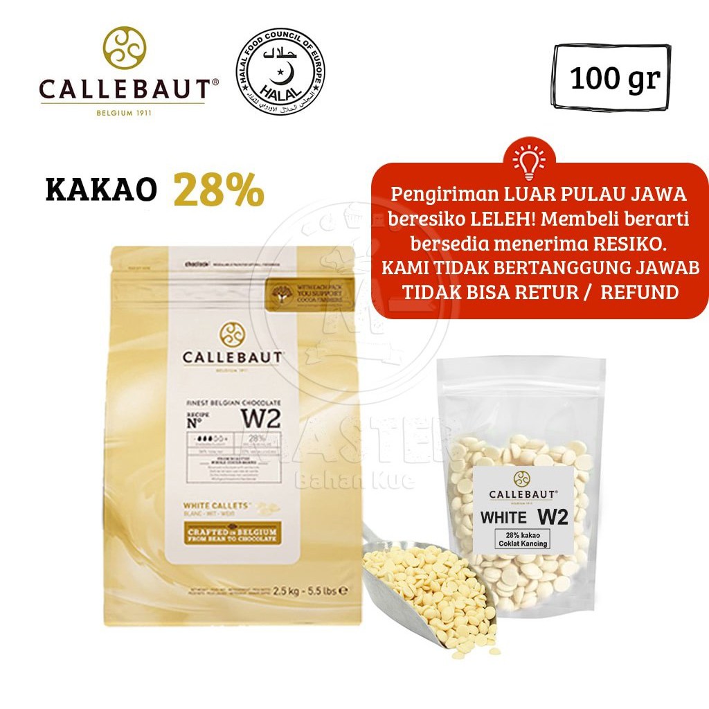 

Callebaut White Chocolate Couverture 28% [100gr] KHUSUS GOSEND & JNE YES