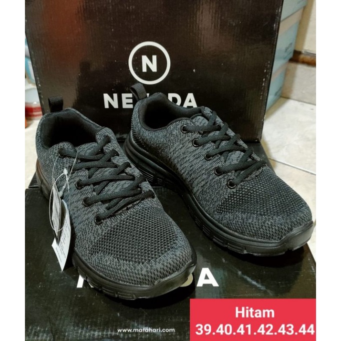 Sepatu Pria Nevada Original Brand Matahari Terbaru Sepatu Cowok Nevada Warna Hitam dan Abu Muda (Ges