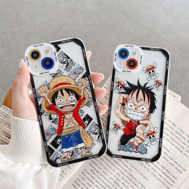 Funny Luffy Soft Case Samsung Note 20 Ultra A13 A10S A03 Core M52 A73 S21 S20 FE J5 J7 Prime J4 Plus A32 Redmi Note 10 Pro 10C Poco X3 NFC Pro VIVO V23 Pro OPPO A96 Reno 7Z Cover