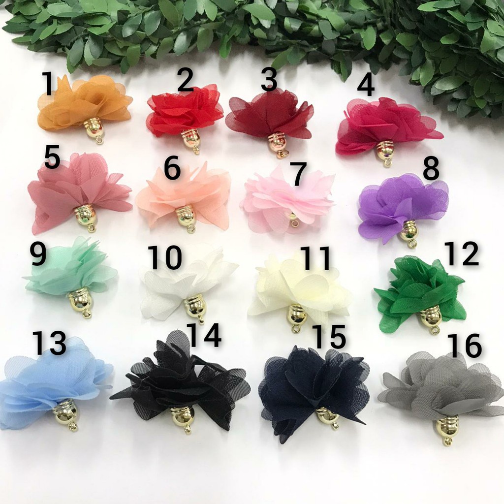 1 PASANG - ANTING BUNGA FRILL JADIAN (BISA REQUEST WARNA)