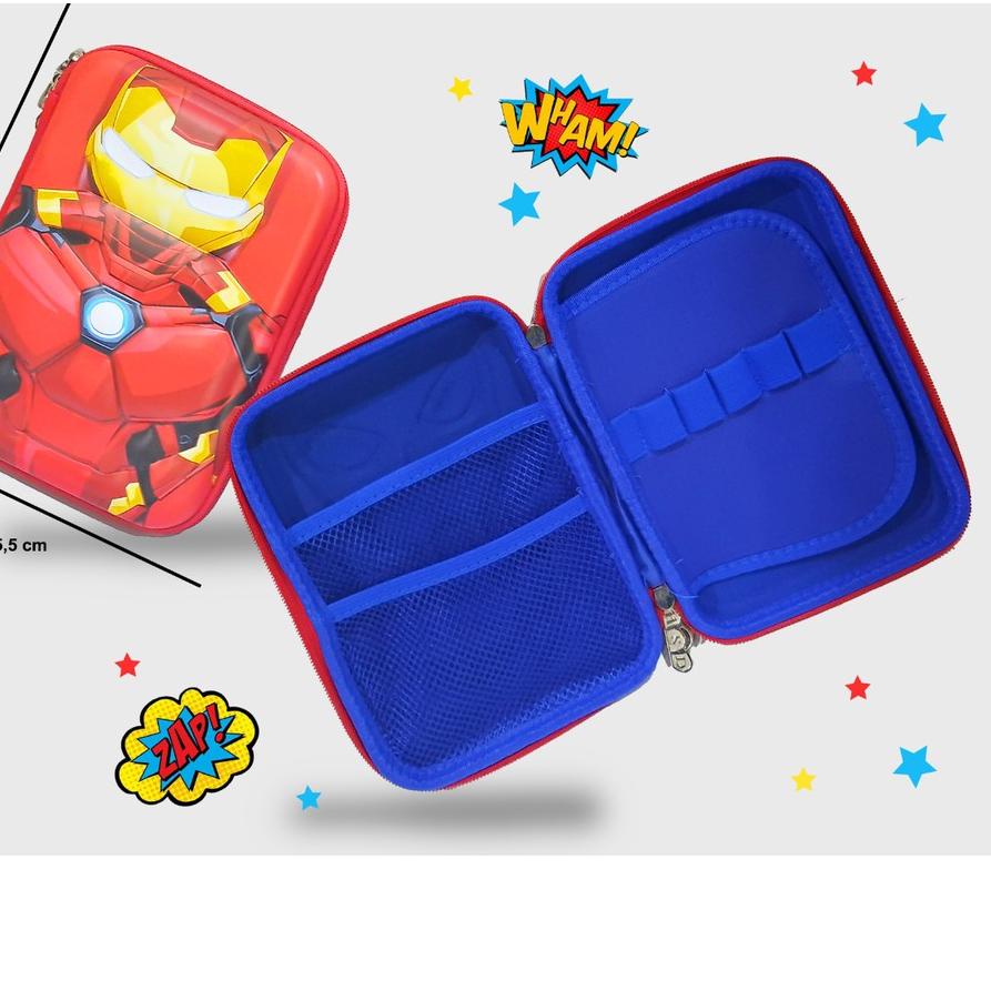 

! PENCIL CASE EMBOSE KOTAK PENSIL TIMBUL 6D MOTIF MARVEL/UNICORN/SPIDERMAN 88C03 .,