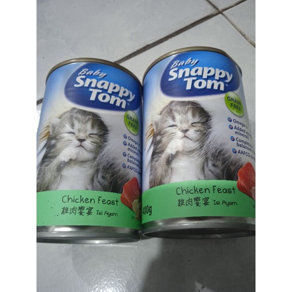 SNAPPY TOM BABY KITTEN KALENG 400gr CHICKEN FEAST