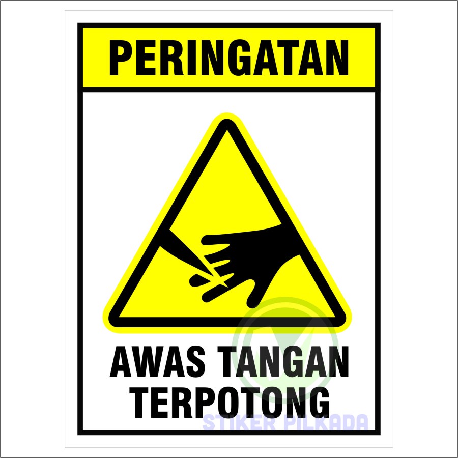

STIKER VINYL AWAS TANGAN TERPOTONG - L