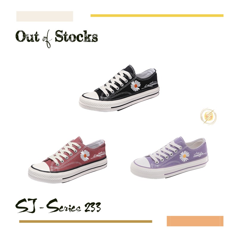 [OOS] Sepatu Sneakers Wanita Casual Motif Daisy ala Korea Import Kualitas Super Premium - 233