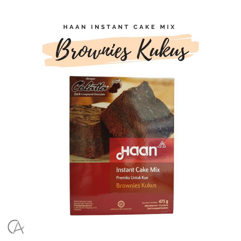 

Haan - Instant Cake Mix Brownies Kukus 475g /Blackforest Kukus 400g