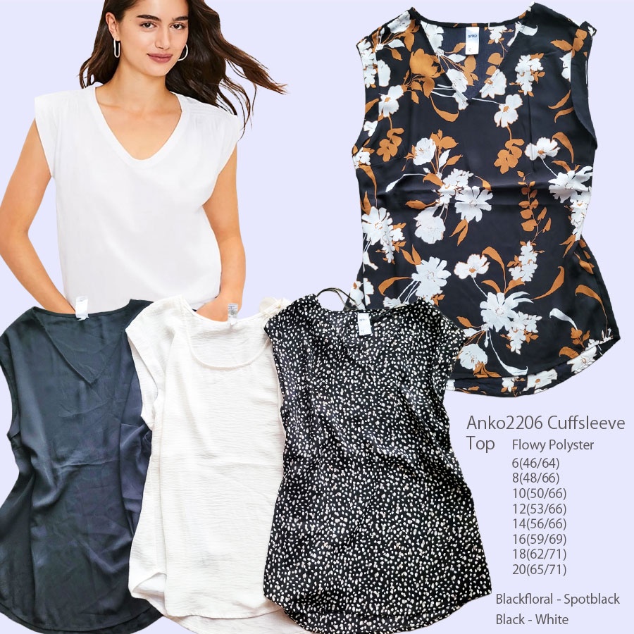 BLOUSE WANITA ANKO CAMP COLLAR BLOUSE-1