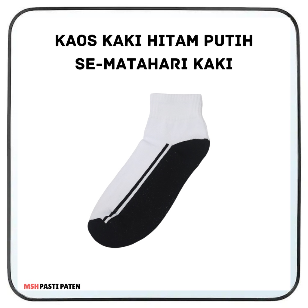 Kaos Kaki Hitam Putih Kaos Kaki Sekolah Kaos Kaki Pendek Koas Kakki Putih
