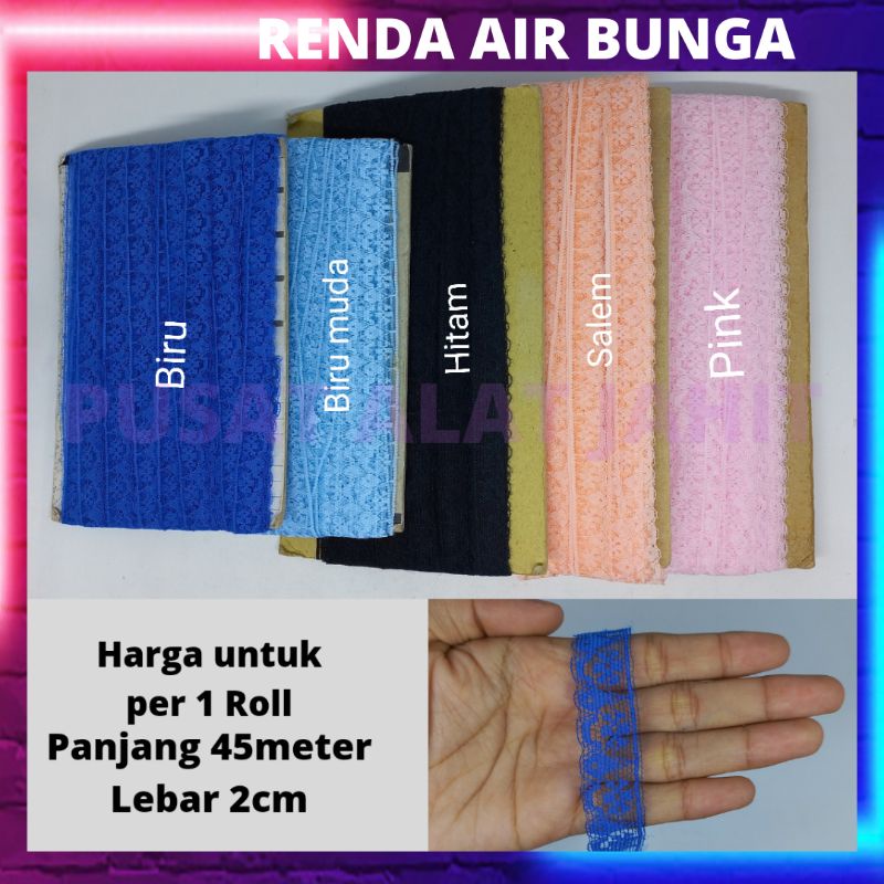 Renda air bunga 2CM per 1 Roll