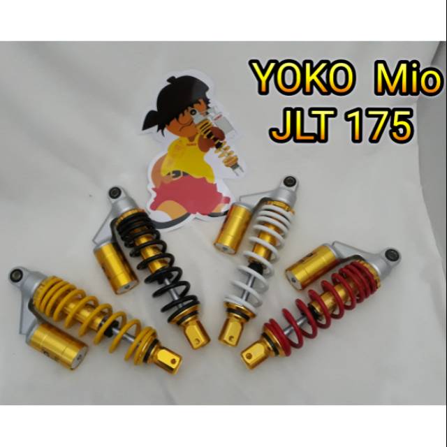 Shock Tabung Matic Yoko Warna Kuning-Merah-Hitam-Putih