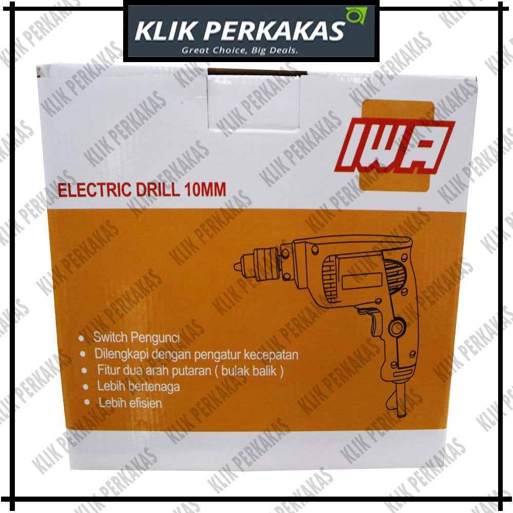 Iwa Mesin Bor Bolak Balik - Electric Drill 10mm Mesin Bor Listrik ORI