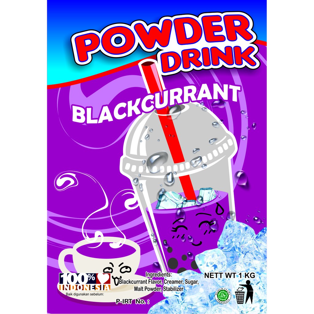 Bubuk Minuman Bubble Powder Drink rasa Blackcurrant ORIGINAL 1kg JAVALAND