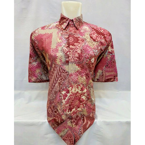 baju couple batik abstrak pink gamis