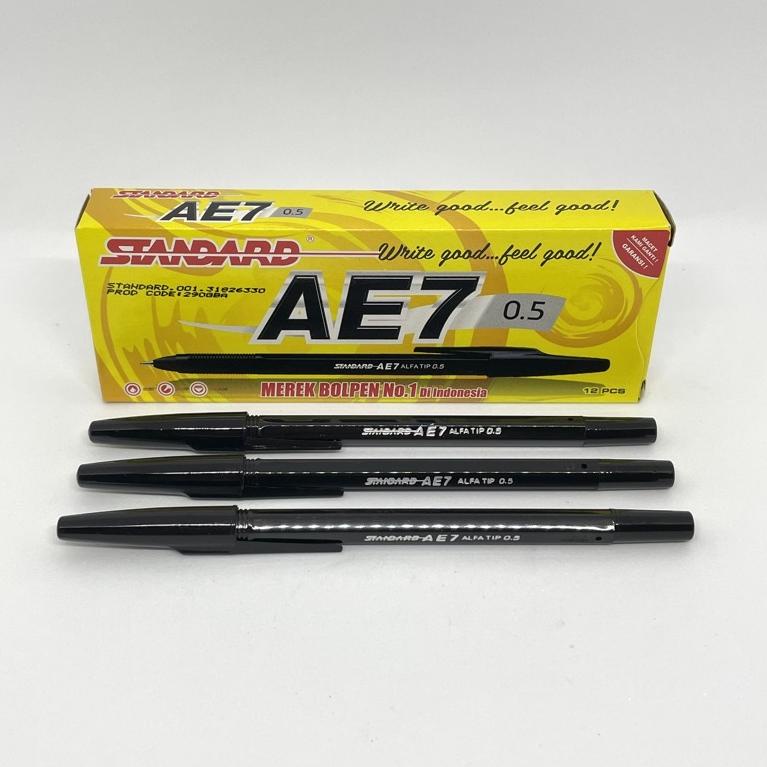 

y52➢ [1PACK] Pulpen Standard AE7 Hitam 12pcs - Pulpen standard AE7 Biru /Merah